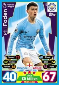 2017-18 Topps Match Attax Premier League Extra Phil Foden Soccer Card