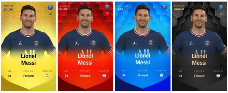 Sorare Limited Rare Super Rare and Unique Messi Cards