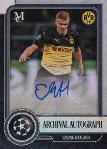 2019-20 Topps Museum Collection UEFA Champions League Archival Autographs Erling Haaland #AAGR