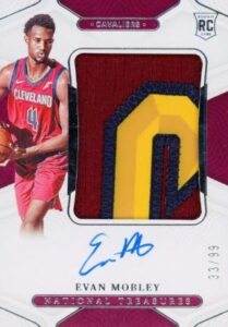 2021-22 Panini National Treasures Rookie Evan Mobley Patch Auto #147