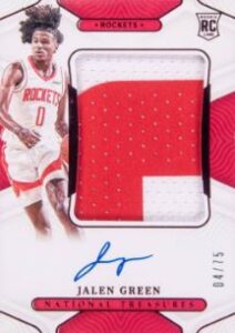 2021-22 Panini National Treasures Rookie Jalen Green Patch Auto #107