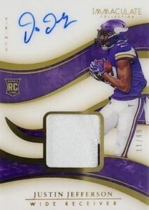 2020 Panini Immaculate Collection Justin Jefferson Rookie Patch Auto #118