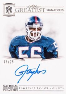 2017 Panini National Treasures NFL Greatest Signatures Lawrence Taylor #69