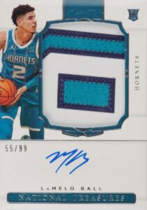 2020-21 Panini National Treasures LaMelo Ball Autograph Patch Rookie Card #130