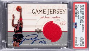 1999 Upper Deck Game Jersey Autographs Michael Jordan #GJ10A (PSA 10)