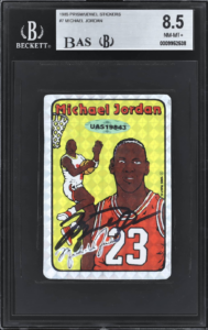 1985 Prism/Jewel Stickers #7 Michael Jordan Signed