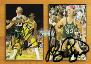 1993-94 NBA Hoops Magic Johnson & Larry Bird Autograph #MB1