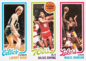 1980-81 Topps Larry Bird Rookie Card #34 / Julius Erving #174 / Magic Johnson Rookie Card #139