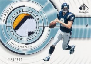 2001 SP Authentic Drew Brees Rookie Card Patch #101