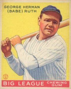 1933 Goudey Babe Ruth Sports Card #53