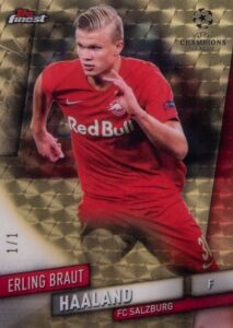 2019 Topps Finest UEFA Champions League Superfractor Erling Haaland #91