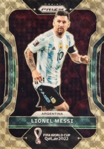 2022 Panini Prizm World Cup Qatar Gold Power Prizm Lionel Messi #7