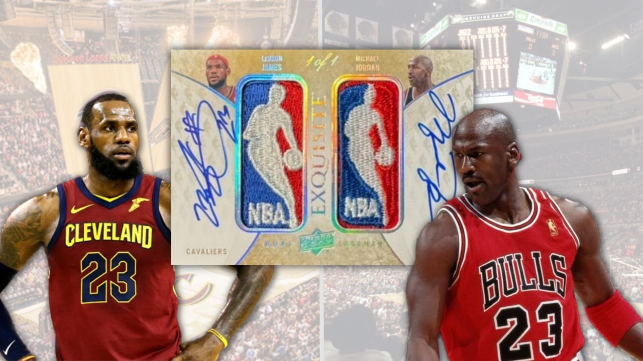 LeBron James Michael Jordan Dual Logoman Patch Autograph 2007-08 Exquisite