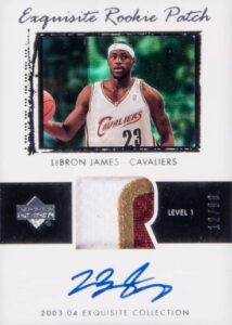 2003-04 Upper Deck Exquisite Collection Rookie Patch Autograph LeBron James #78