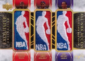 2006-07 Upper Deck Exquisite Collection All NBA Access Triple Logoman Michael Jordan LeBron James Kobe Bryant #TL-JJB