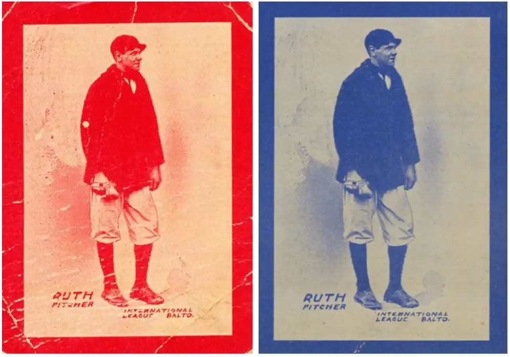 1914 Baltimore News Red And Blue Babe Ruth