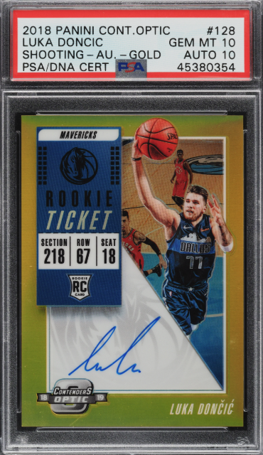 2018 Panini Contenders Optic Gold Autograph Luka Doncic #128