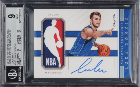 2018-19 National Treasures Rookie Logoman Patch Autograph Luka Doncic #127