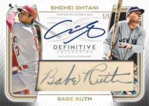 2023 Topps Definitive Collection Dual Autograph Shohei Ohtani / Babe Ruth