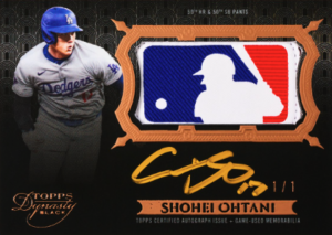 2024 Topps 50/50 Dynasty Black Logoman Patch Autograph Shohei Ohtani