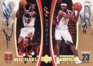 2005-06 Upper Deck Dual Autograph Michael Jordan / LeBron James