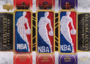 2006-07 Upper Deck Exquisite Collection All NBA Access Triple Logoman Michael Jordan / LeBron James / Kobe Bryant