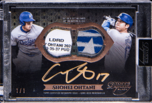 2024 Topps 50/50 Club Dynasty Black Autograph Dual Relic Shohei Ohtani #SOD3
