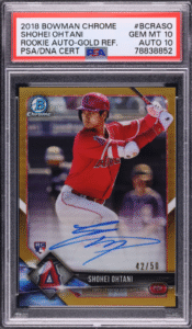 2018 Bowman Chrome Rookie Autographs Gold Shohei Ohtani #BCRASO