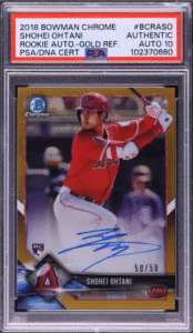 2018 Bowman Chrome Gold Refractor Shohei Ohtani