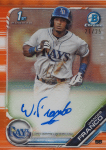 2019 Bowman Chrome Autograph Orange Refractor Wander Franco #CPAWF