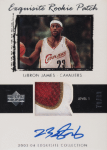 2003-04 Upper Deck Exquisite Rookie Patch Autograph LeBron James #78