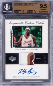 2003-04 Upper Deck Exquisite Rookie Patch Autograph LeBron James #78