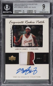 2003-04 Upper Deck Exquisite Rookie Patch Autograph Gold LeBron James #78