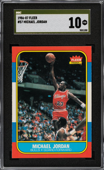 The Sole SGC 10 Pristine Graded Copy Of The 1986-87 Fleer Michael Jordan Card