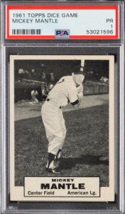 1961 Topps Dice Game Mickey Mantle