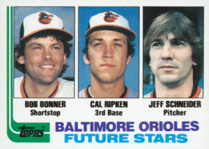 1982 Topps Orioles Future Stars Cal Ripken Jr. / Bob Bonner / Jeff Schneider #21