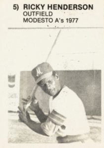 1977 Chong Modesto A’s Rickey Henderson #5